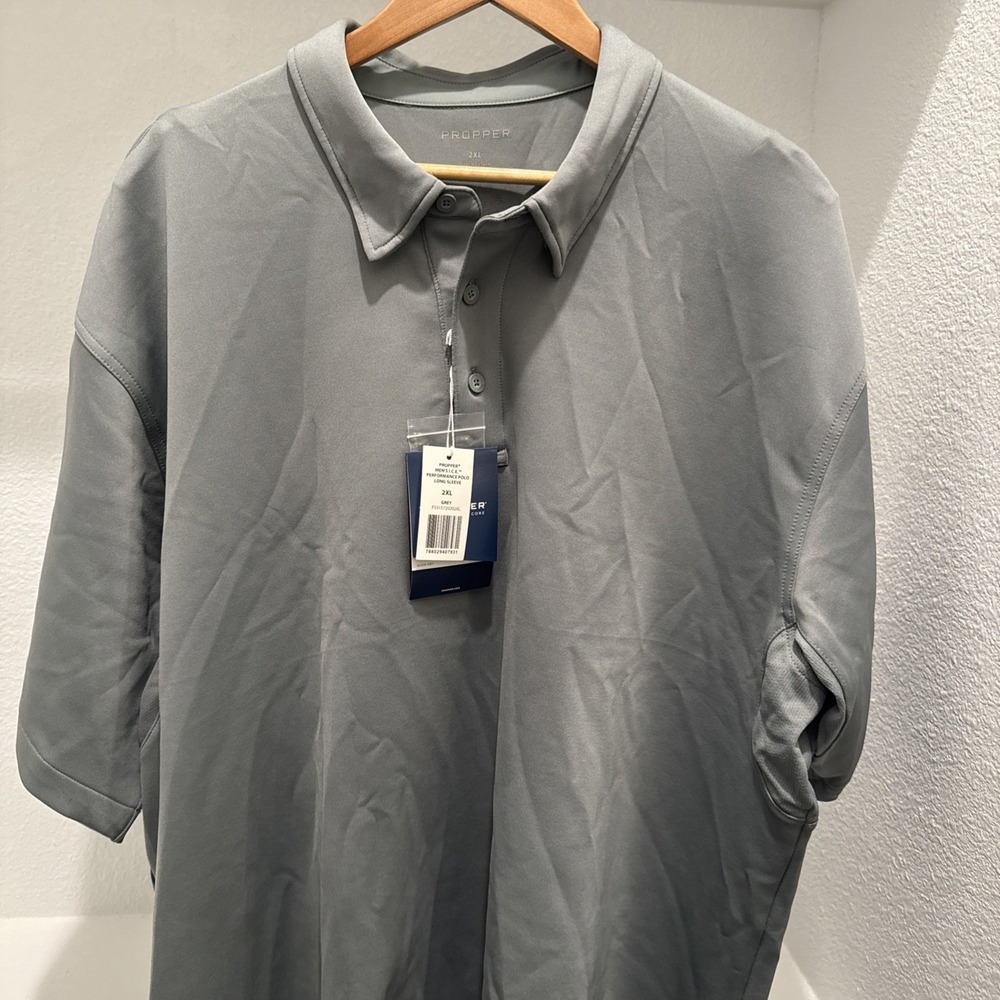NWT: Propper Shirt Men's 2XL Gray I.C.E. Polo Tactical Sport Military New